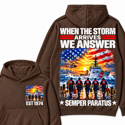 WHEN THE STORM ARRIVES WE ARSWER SEMPER PARATUS Custom Your Birth Year Hoodie