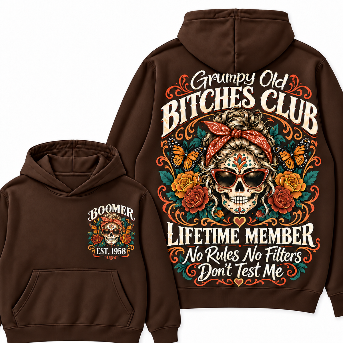 Custom Your Year Grumpy Old Bitches Club Lifetime Member Don't Try Me Hoodies