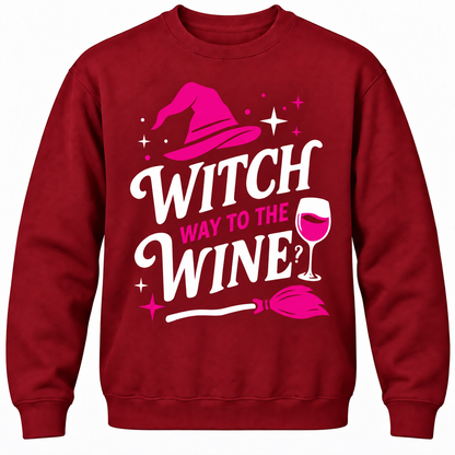Witch Way To The Wine? Crewneck Sweatshirt