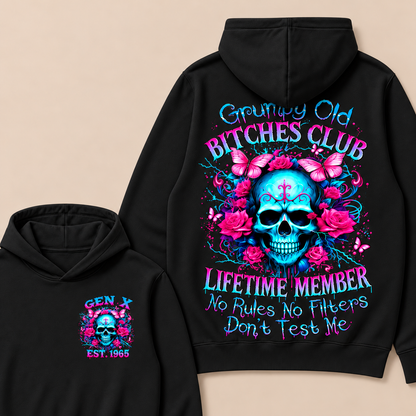 Grumpy Old Bitches Club Lifetime Member No Rules No Filters Don't Test Me Custom Year Hoodie