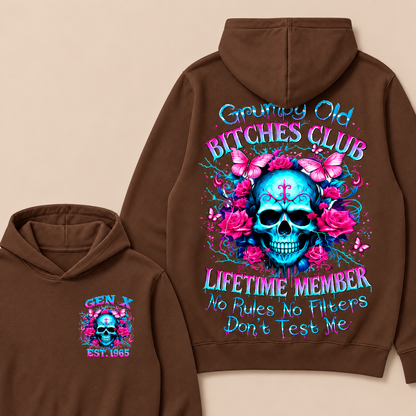 Grumpy Old Bitches Club Lifetime Member No Rules No Filters Don't Test Me Custom Year Hoodie