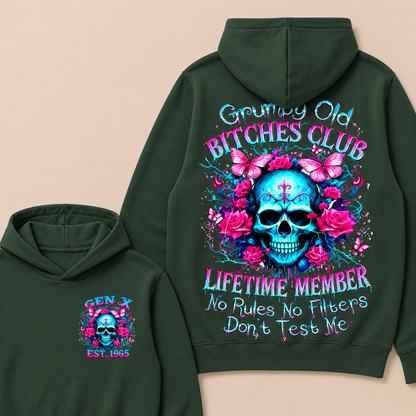 Grumpy Old Bitches Club Lifetime Member No Rules No Filters Don't Test Me Custom Year Hoodie