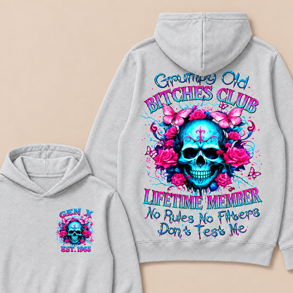 Grumpy Old Bitches Club Lifetime Member No Rules No Filters Don't Test Me Custom Year Hoodie