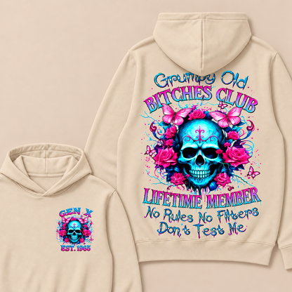 Grumpy Old Bitches Club Lifetime Member No Rules No Filters Don't Test Me Custom Year Hoodie