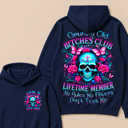 Grumpy Old Bitches Club Lifetime Member No Rules No Filters Don't Test Me Custom Year Hoodie