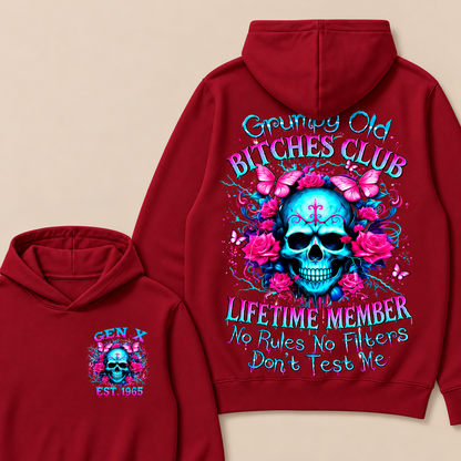 Grumpy Old Bitches Club Lifetime Member No Rules No Filters Don't Test Me Custom Year Hoodie