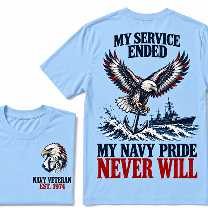 My Service Ended My Navy Pride Never Will Custom Your Birth Year T-shirt