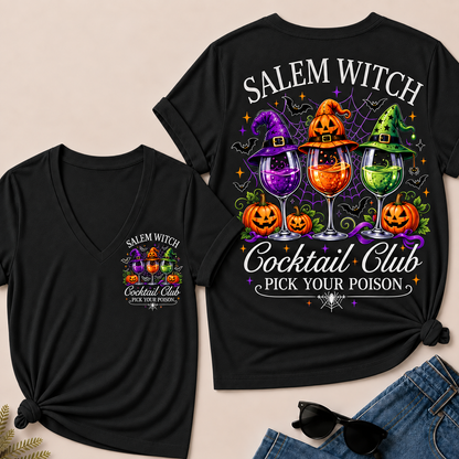 Salem Witch Cocktail Club – Pick Your Poison V-Neck Tee