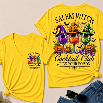 Salem Witch Cocktail Club – Pick Your Poison V-Neck Tee