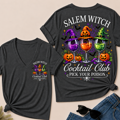 Salem Witch Cocktail Club – Pick Your Poison V-Neck Tee
