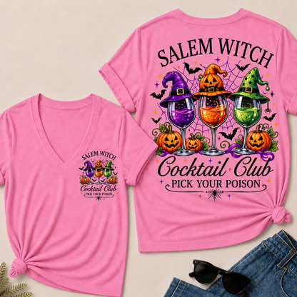 Salem Witch Cocktail Club – Pick Your Poison V-Neck Tee