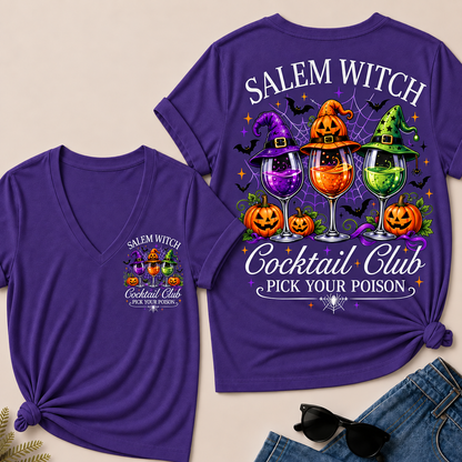 Salem Witch Cocktail Club – Pick Your Poison V-Neck Tee
