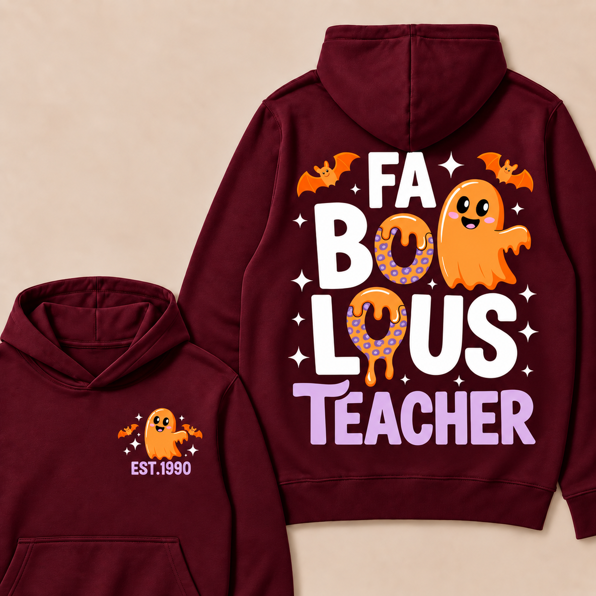 Fa Bo Lous Teacher Happy Halloween  Custom Year Hoodies
