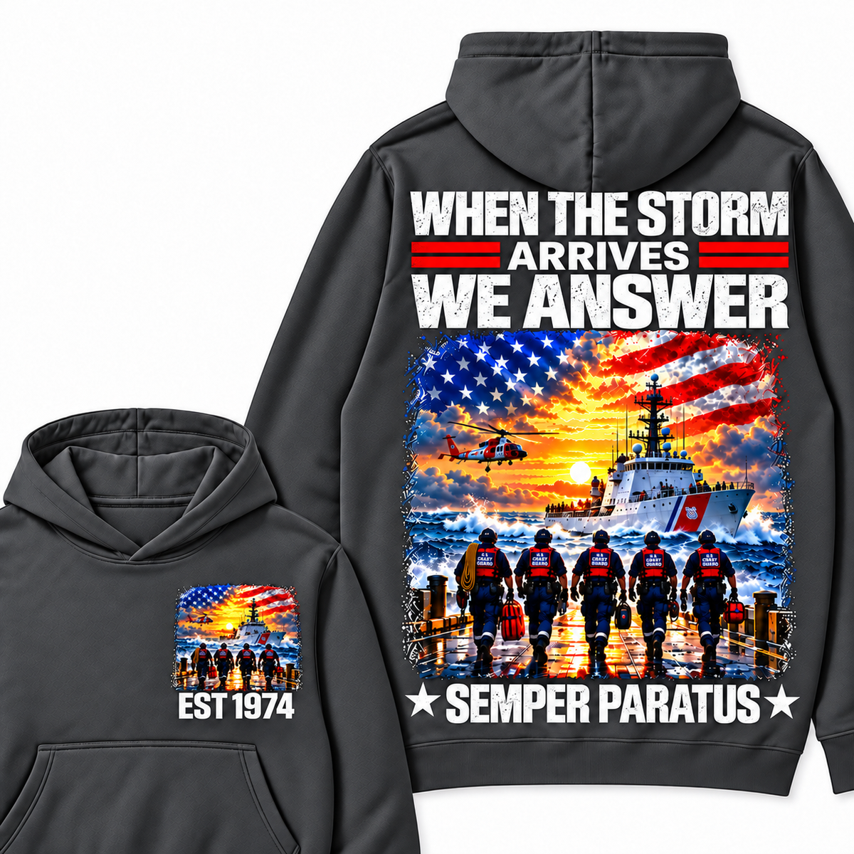 WHEN THE STORM ARRIVES WE ARSWER SEMPER PARATUS Custom Your Birth Year Hoodie