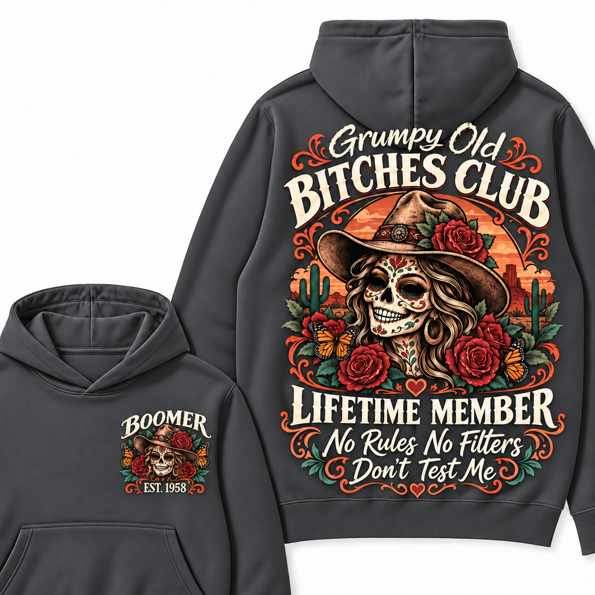 Custom Your Year Grumpy Old Bitches Club Lifetime Member Don't Try Me Hoodies