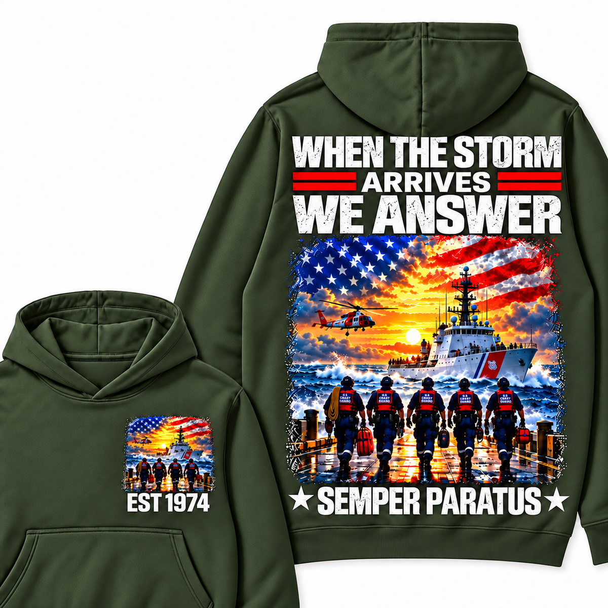 WHEN THE STORM ARRIVES WE ARSWER SEMPER PARATUS Custom Your Birth Year Hoodie