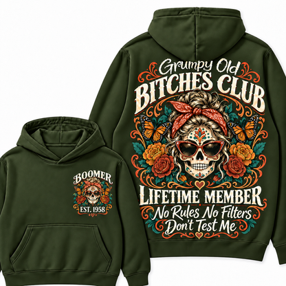 Custom Your Year Grumpy Old Bitches Club Lifetime Member Don't Try Me Hoodies