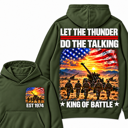 LET THE THUNDER DO THE TALKING KING OF BATTLE Custom Your Birth Year Hoodie