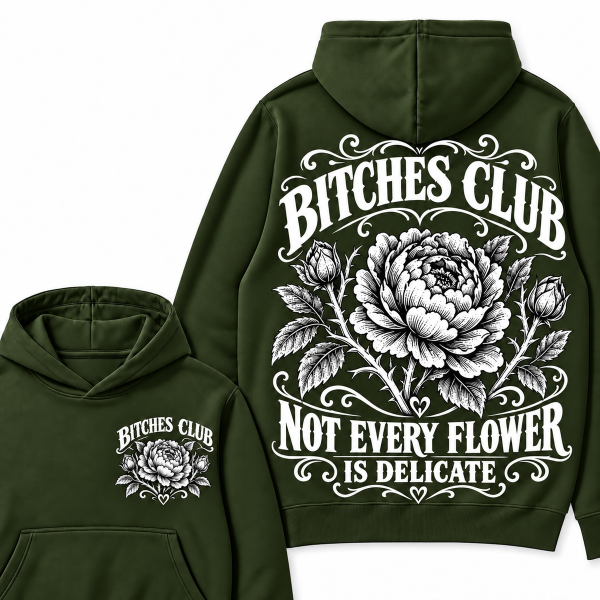 Custom Your Year Bitches Club Not Every Flower is Delicate Hoodie