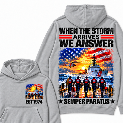 WHEN THE STORM ARRIVES WE ARSWER SEMPER PARATUS Custom Your Birth Year Hoodie