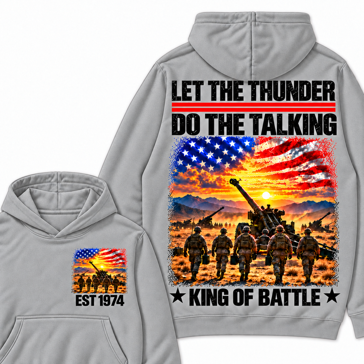 LET THE THUNDER DO THE TALKING KING OF BATTLE Custom Your Birth Year Hoodie
