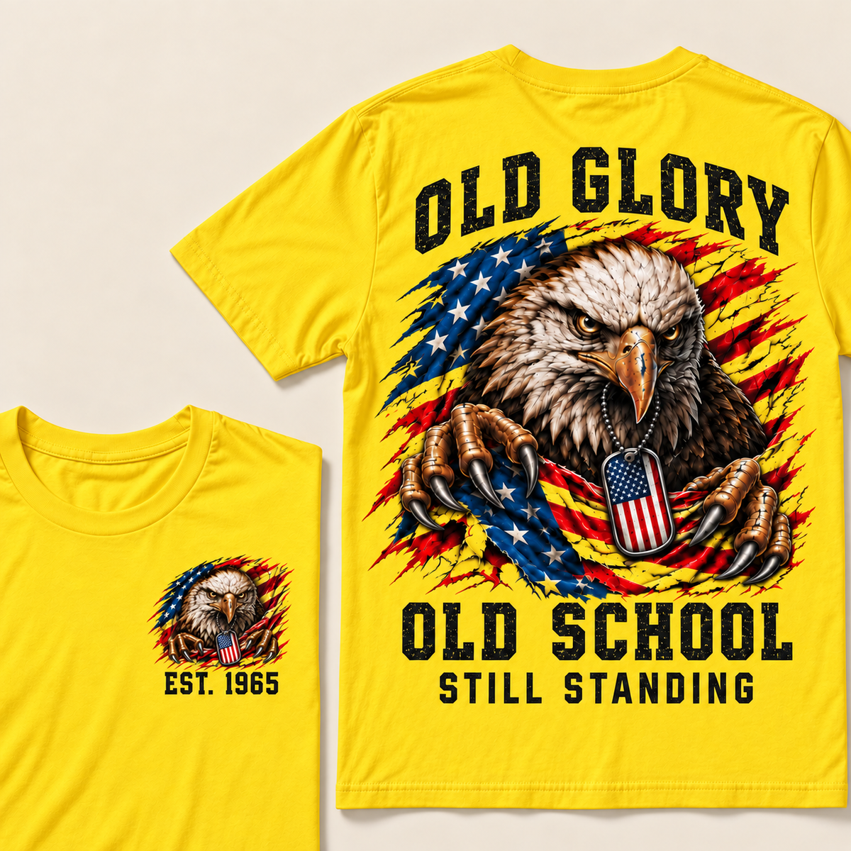 I May Be Old But I Got To See America Gen X EST.Year Patriotic Eagle American Flag T-Shirt