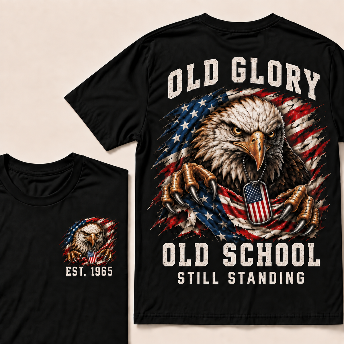 I May Be Old But I Got To See America Gen X EST.Year Patriotic Eagle American Flag T-Shirt