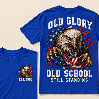 I May Be Old But I Got To See America Gen X EST.Year Patriotic Eagle American Flag T-Shirt