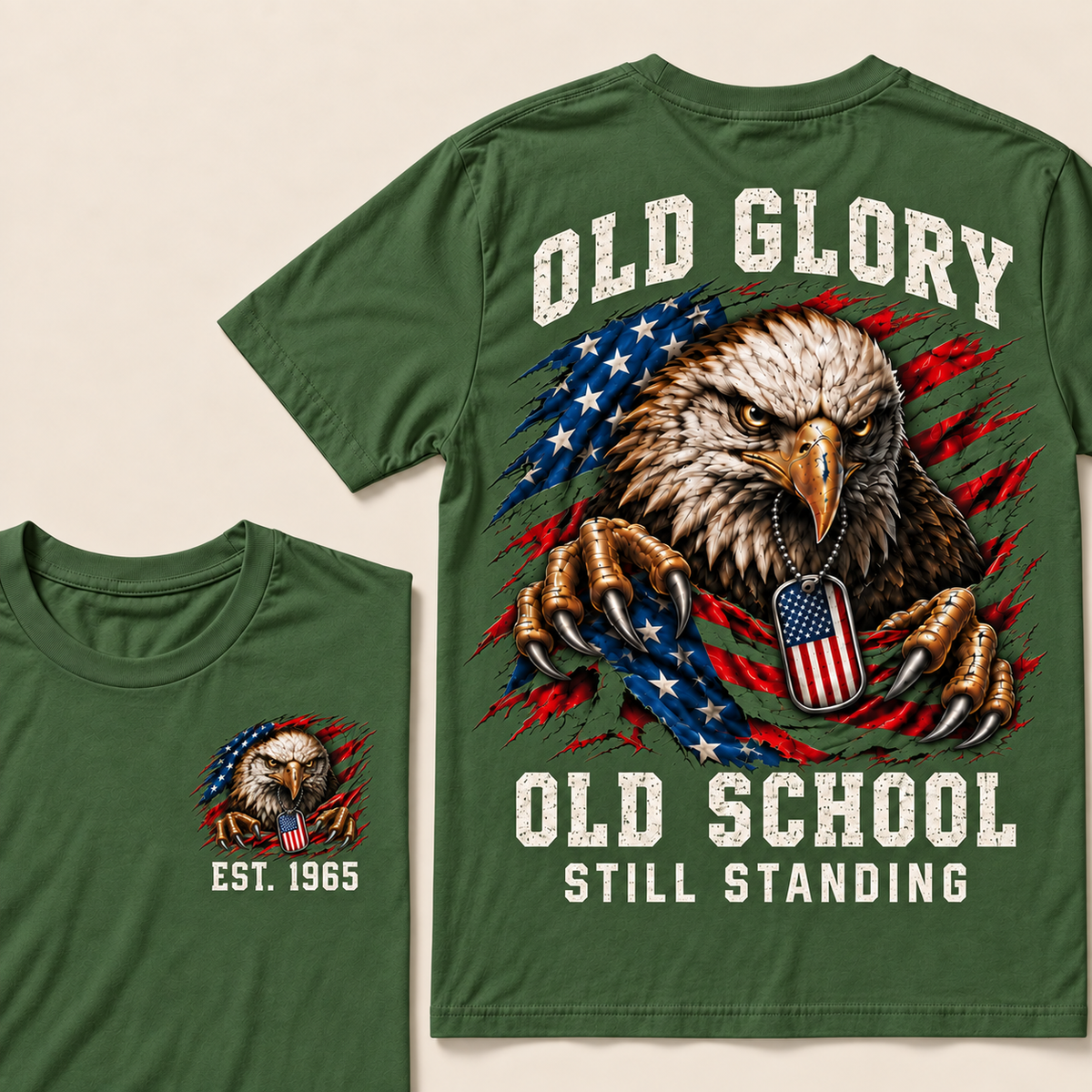 I May Be Old But I Got To See America Gen X EST.Year Patriotic Eagle American Flag T-Shirt