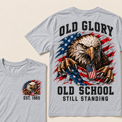I May Be Old But I Got To See America Gen X EST.Year Patriotic Eagle American Flag T-Shirt