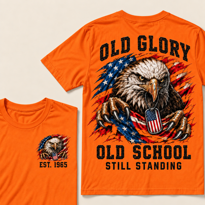 I May Be Old But I Got To See America Gen X EST.Year Patriotic Eagle American Flag T-Shirt