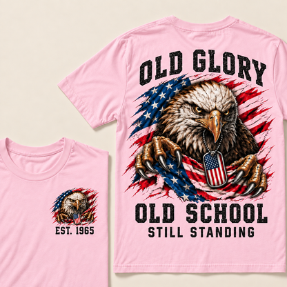 I May Be Old But I Got To See America Gen X EST.Year Patriotic Eagle American Flag T-Shirt