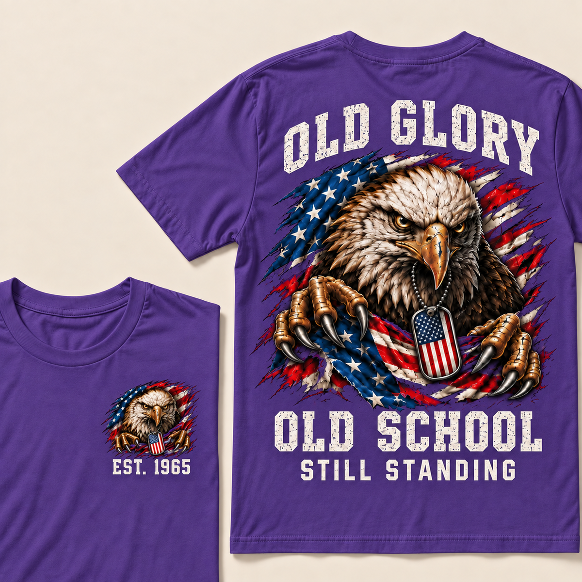 I May Be Old But I Got To See America Gen X EST.Year Patriotic Eagle American Flag T-Shirt