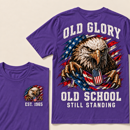 I May Be Old But I Got To See America Gen X EST.Year Patriotic Eagle American Flag T-Shirt