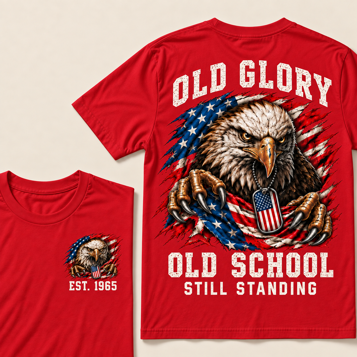 I May Be Old But I Got To See America Gen X EST.Year Patriotic Eagle American Flag T-Shirt
