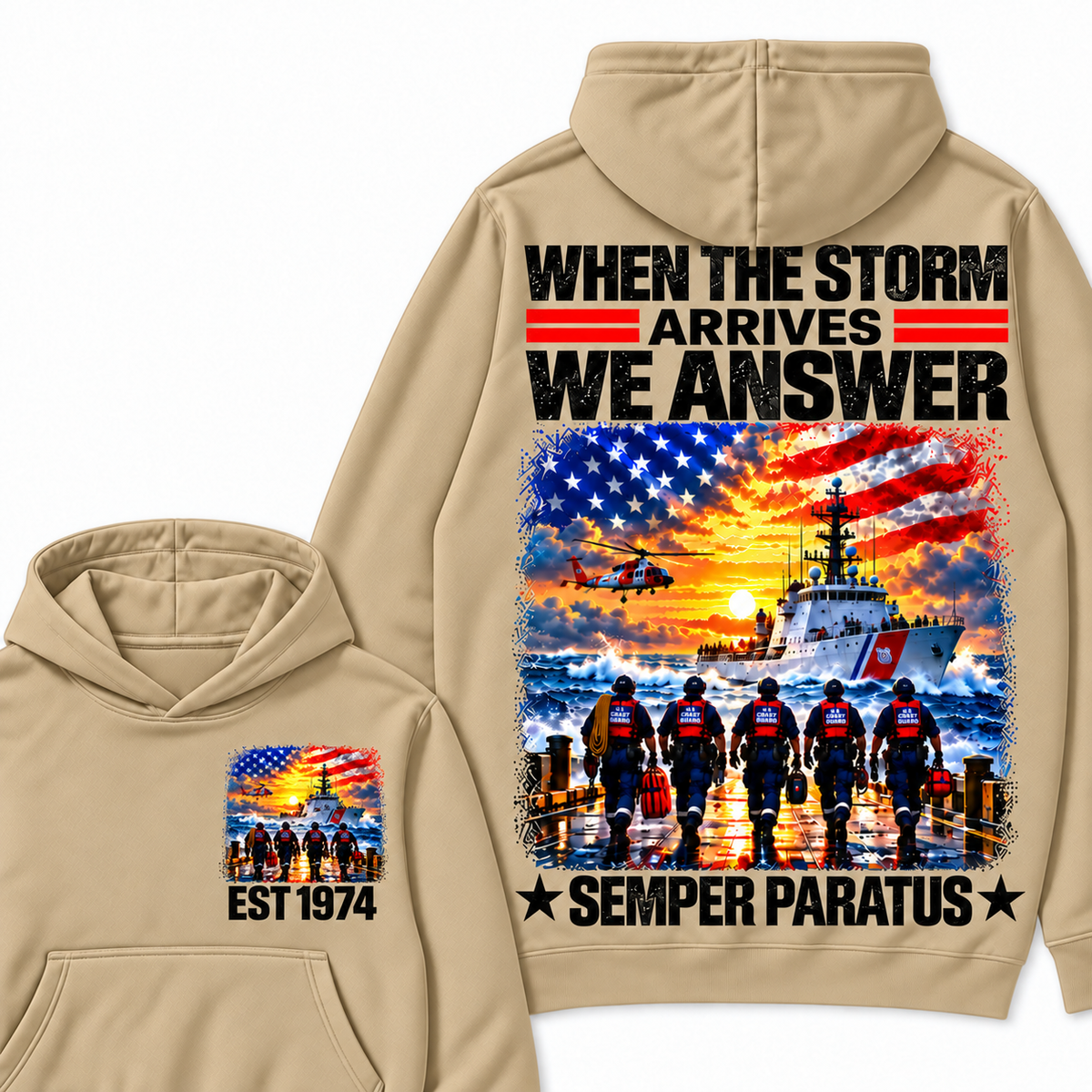 WHEN THE STORM ARRIVES WE ARSWER SEMPER PARATUS Custom Your Birth Year Hoodie
