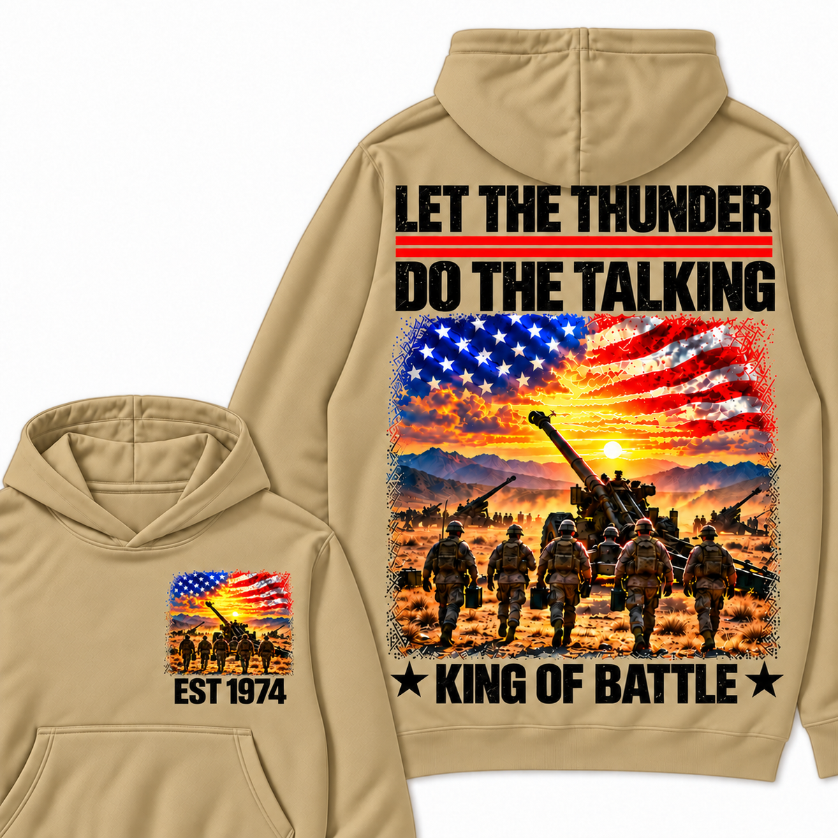 LET THE THUNDER DO THE TALKING KING OF BATTLE Custom Your Birth Year Hoodie