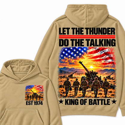LET THE THUNDER DO THE TALKING KING OF BATTLE Custom Your Birth Year Hoodie