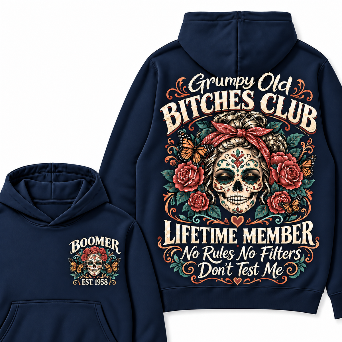 Custom Your Year Grumpy Old Bitches Club Lifetime Member Don't Try Me Hoodies