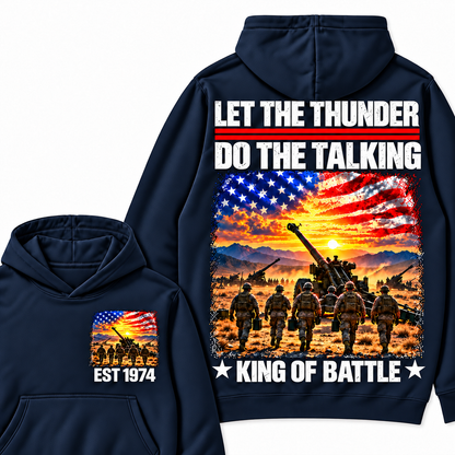 LET THE THUNDER DO THE TALKING KING OF BATTLE Custom Your Birth Year Hoodie