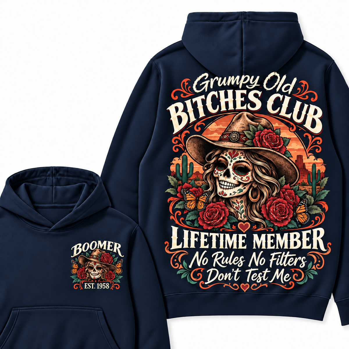 Custom Your Year Grumpy Old Bitches Club Lifetime Member Don't Try Me Hoodies
