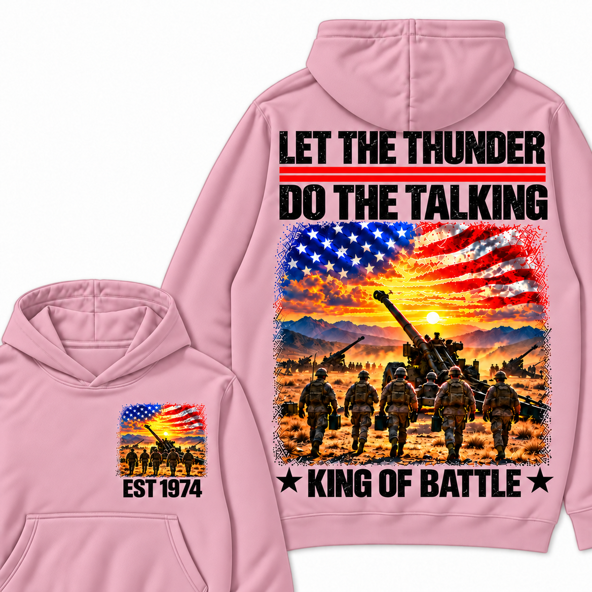 LET THE THUNDER DO THE TALKING KING OF BATTLE Custom Your Birth Year Hoodie