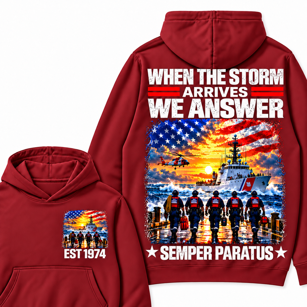 WHEN THE STORM ARRIVES WE ARSWER SEMPER PARATUS Custom Your Birth Year Hoodie