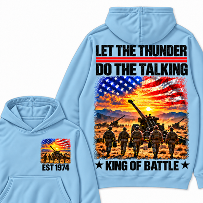 LET THE THUNDER DO THE TALKING KING OF BATTLE Custom Your Birth Year Hoodie