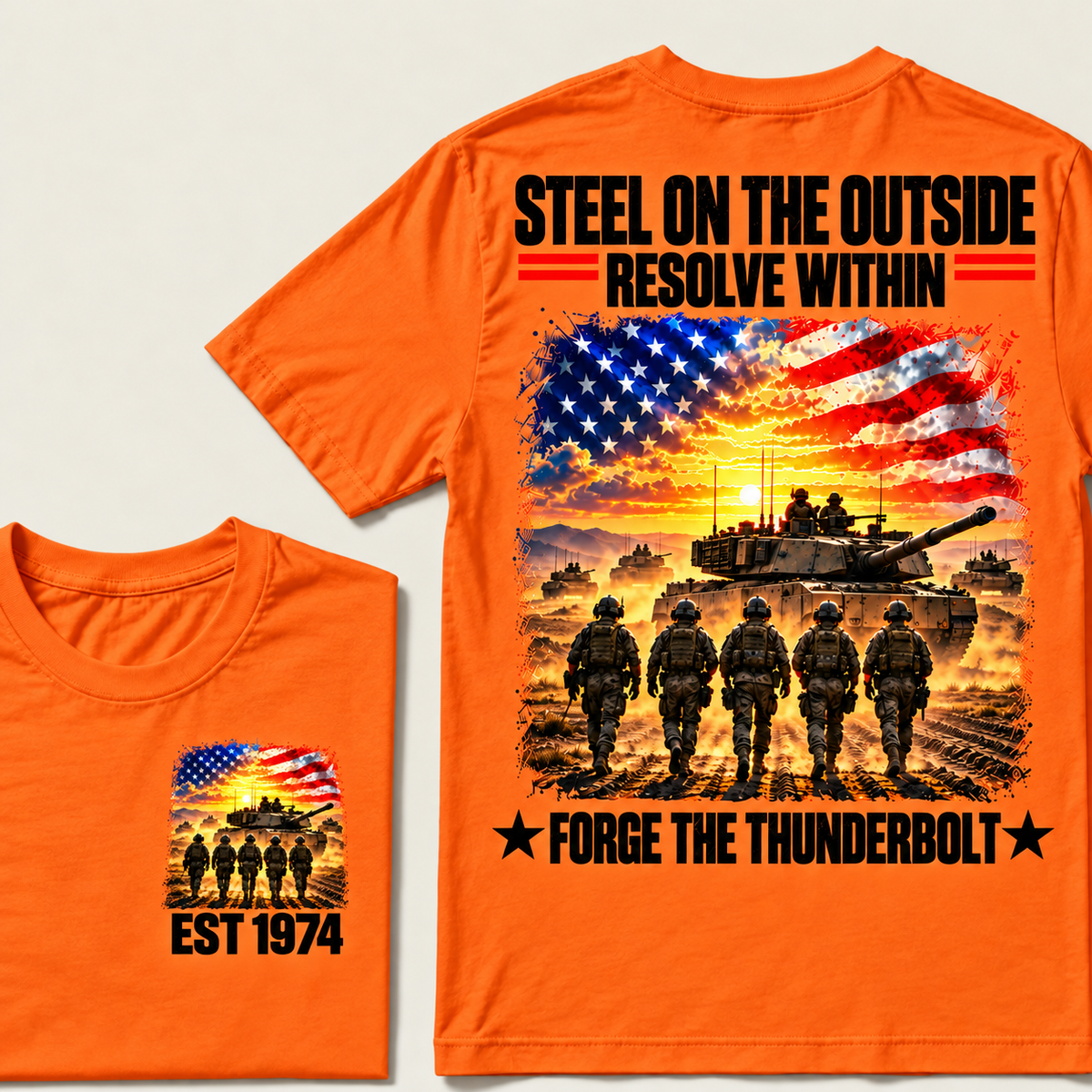 STEEL ON THE OUITSIDE RESOLVE WITHIN FORGE THE THUNDERBOLT Custom Year T-shirt
