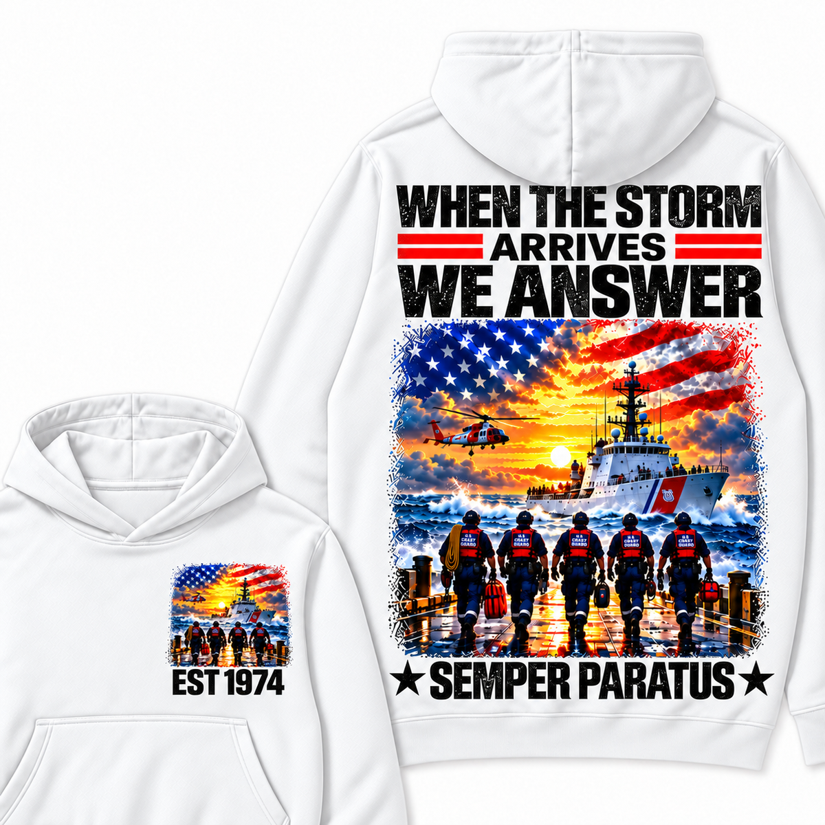 WHEN THE STORM ARRIVES WE ARSWER SEMPER PARATUS Custom Your Birth Year Hoodie