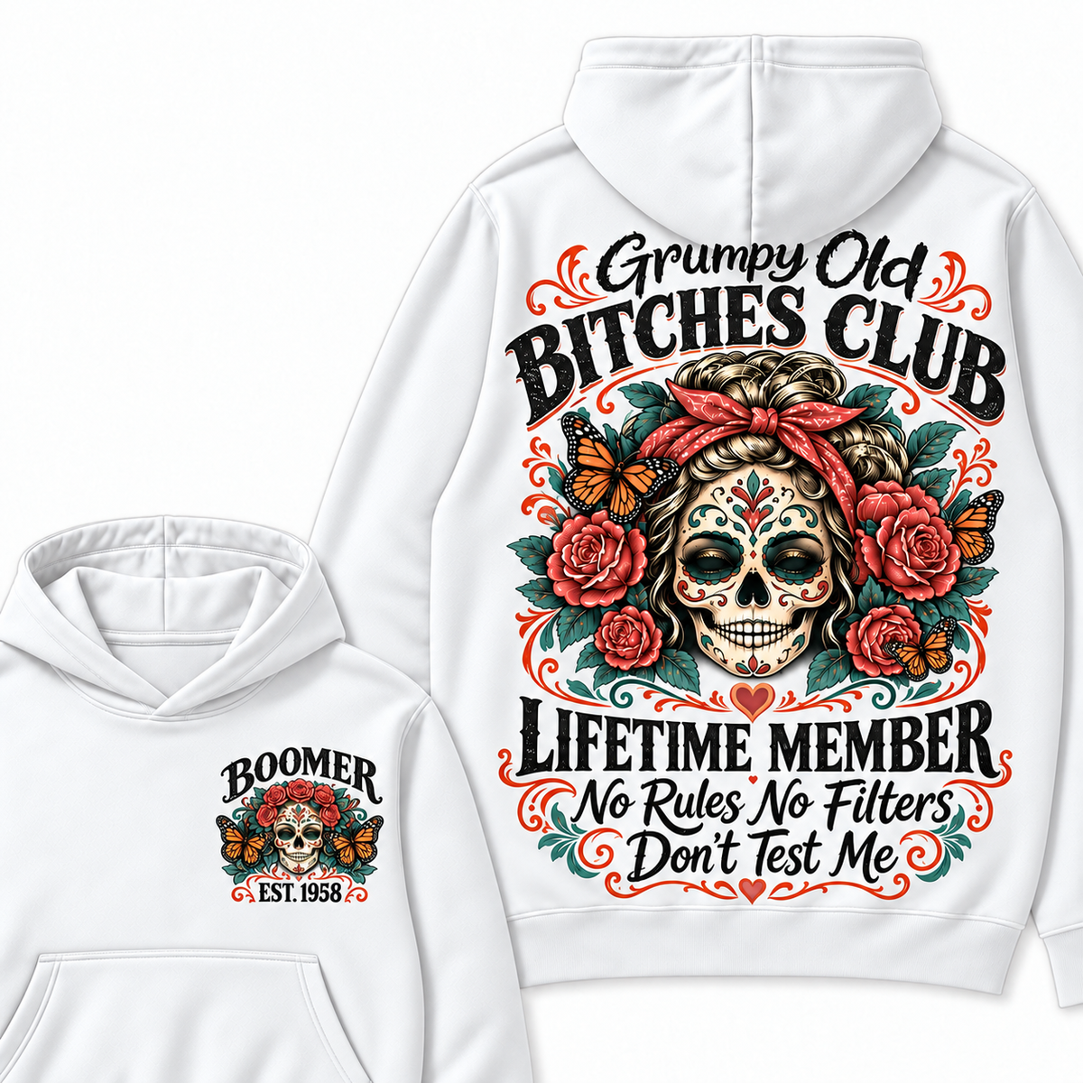 Custom Your Year Grumpy Old Bitches Club Lifetime Member Don't Try Me Hoodies