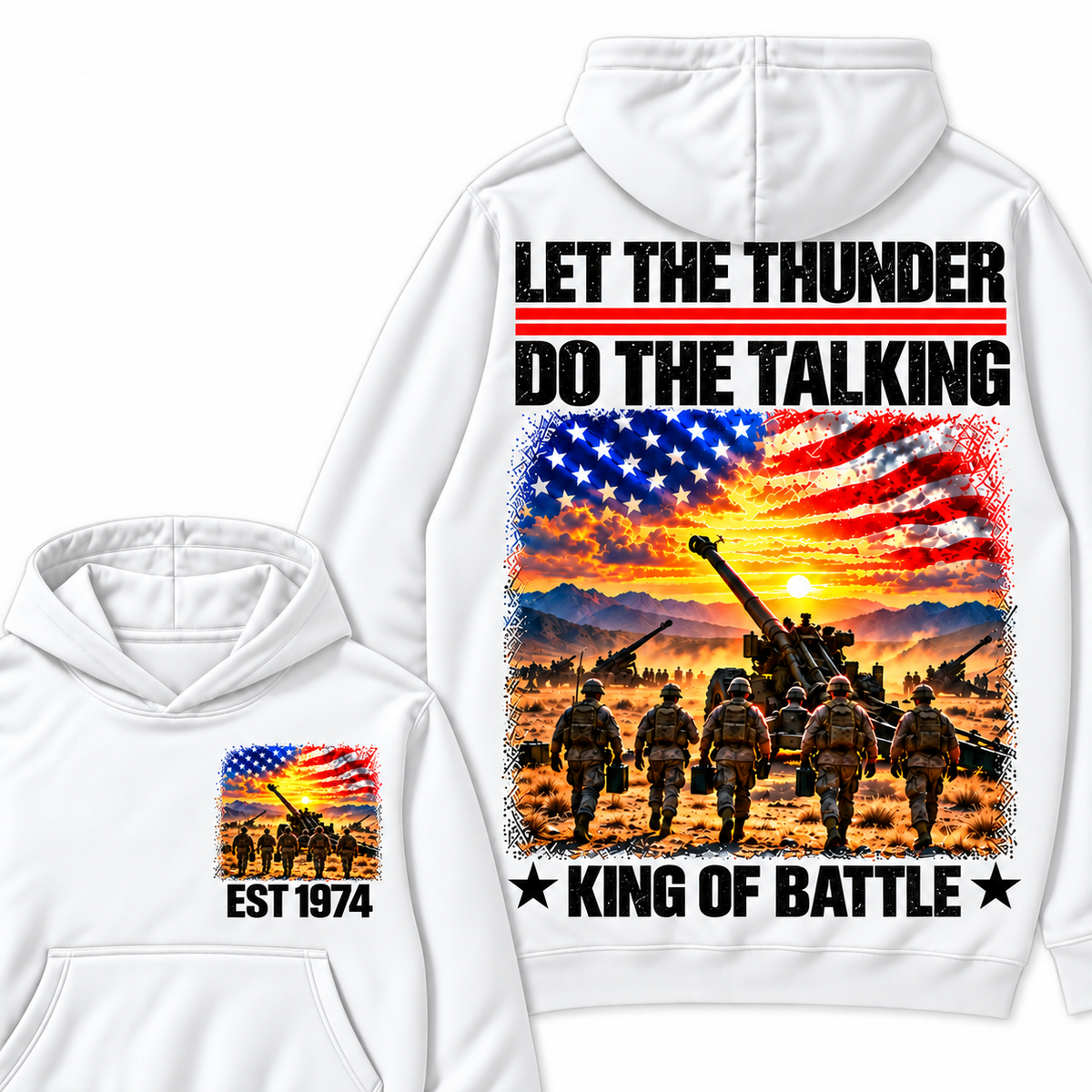 LET THE THUNDER DO THE TALKING KING OF BATTLE Custom Your Birth Year Hoodie