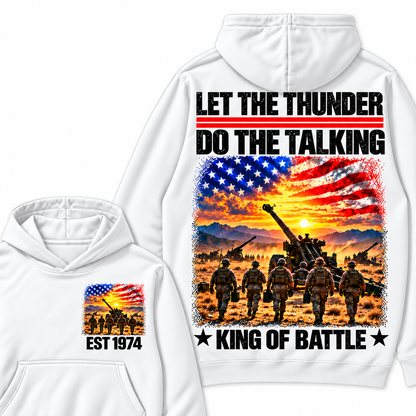 LET THE THUNDER DO THE TALKING KING OF BATTLE Custom Your Birth Year Hoodie