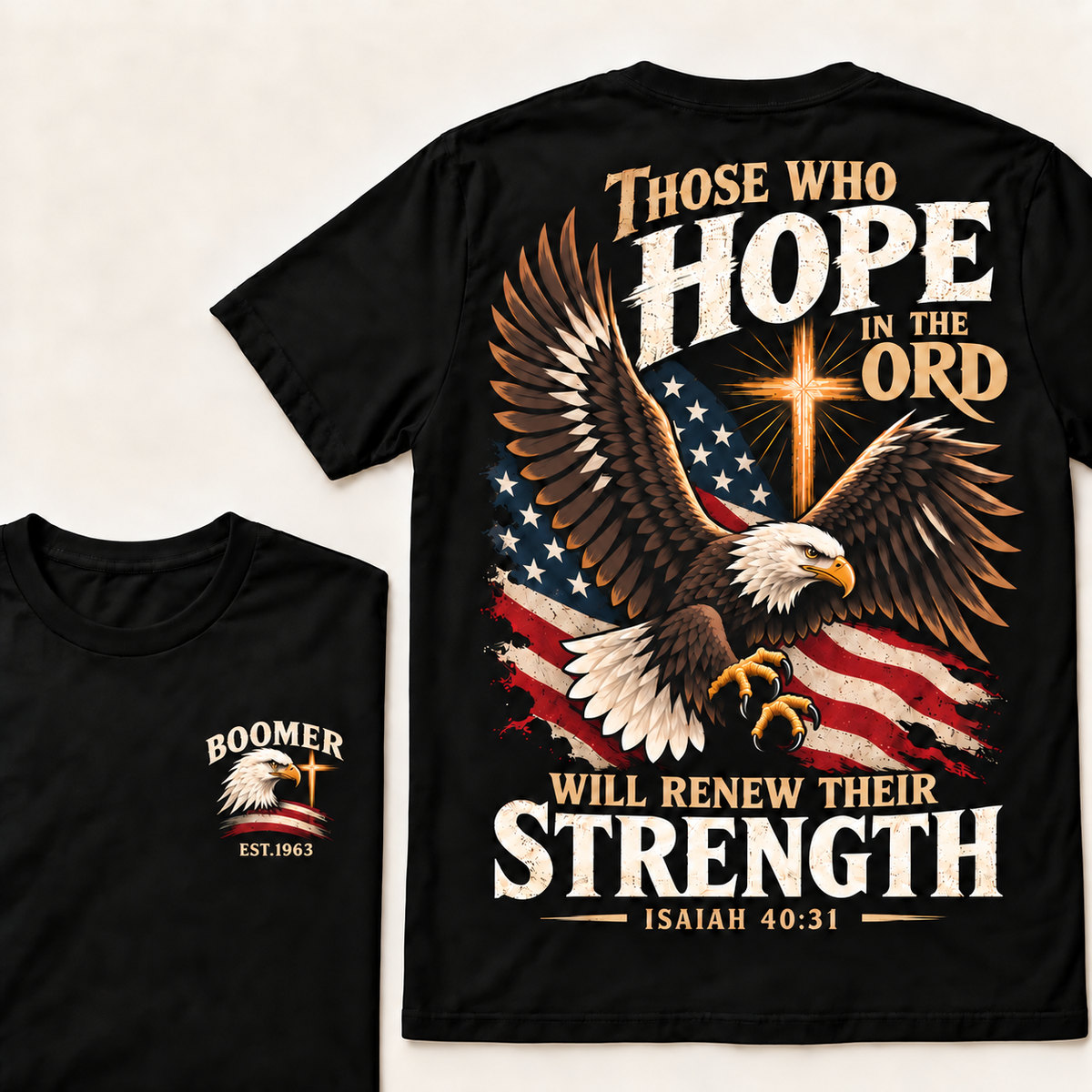 Custom EST.Year Those Who Hope In The Lord Will Renew Their Strength | Isaiah 40:31 T-shirt